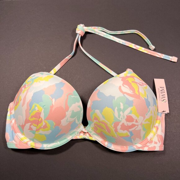 Victoria Secret 38DD XL Bombshell Push Up Bikini Top Bottom Set Blue Pink Pastel - Picture 5 of 16